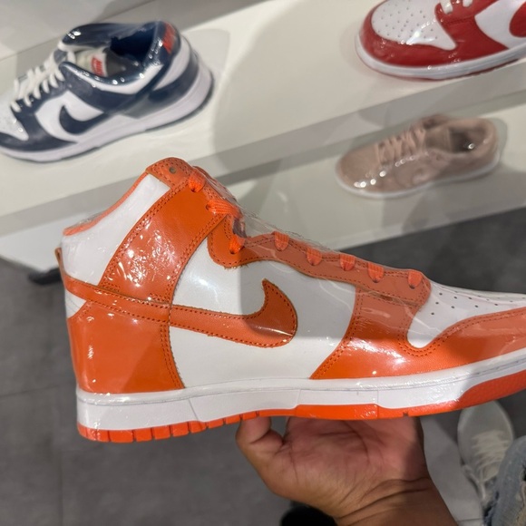 Orange and White High-Top Sneakers - Picture 10 of 11